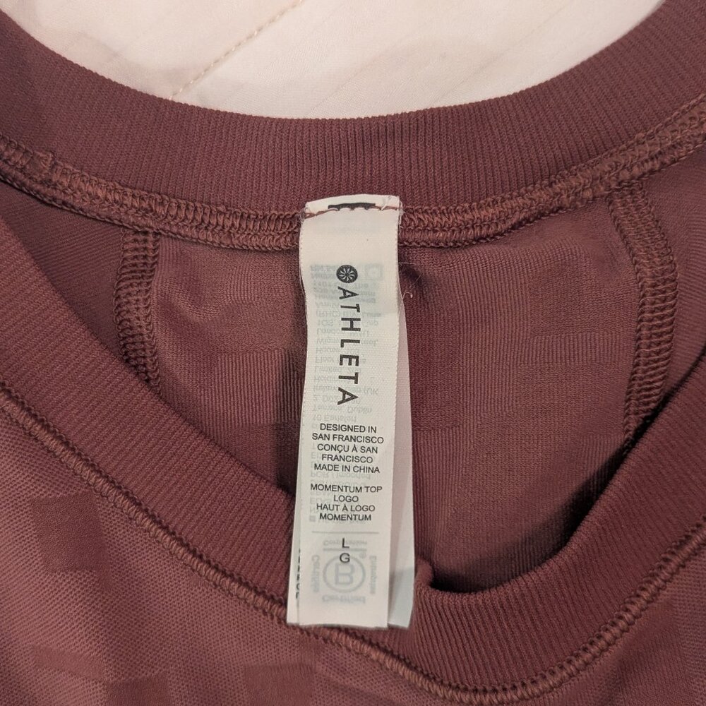 Athleta Momentum Monogram Seamless Long Sleeve Top Brown Size L - Picture 4 of 8